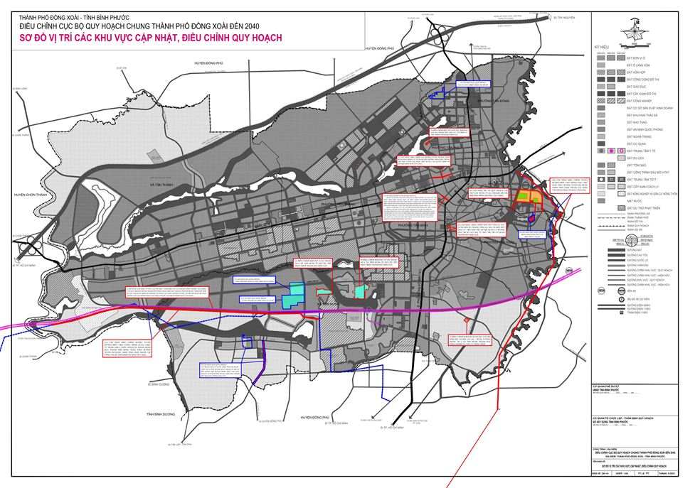 Đồ án điều chỉnh cục bộ quy hoạch chung thành phố Đồng Xoài đến năm 2040.