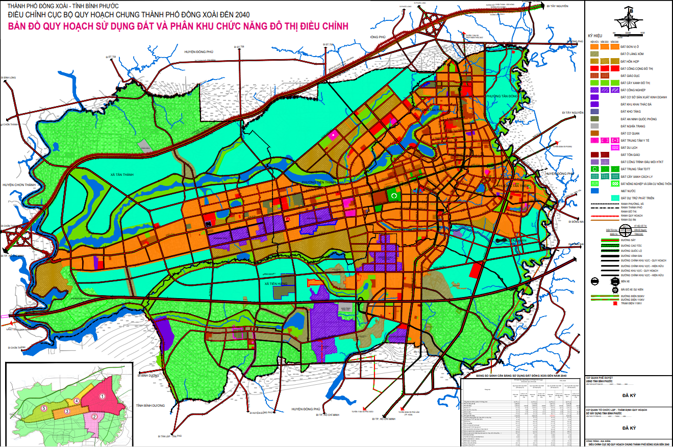 Bản đồ quy hoạch thành phố Đồng Xoài tỉnh Bình Phước lên đô thị loại 2 mở rộng về hướng xã Tân Thành (chuẩn bị lên phường)