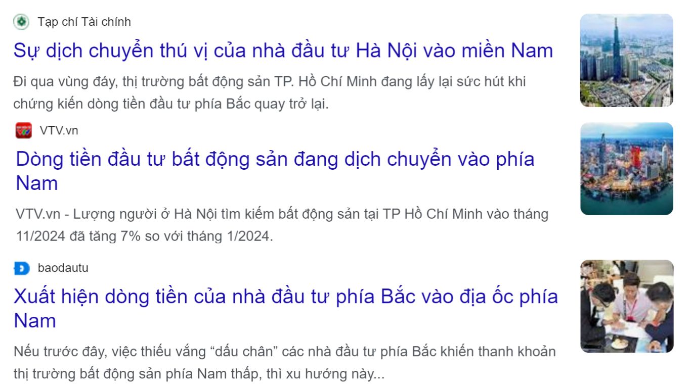 2. Nhiều tờ báo uy tín đã đoán trước và nói nhiều về sự dịch chuyển đầu tư vào phía nam, đặc biệt là các nhà đầu tư tới từ thủ đô Hà Nội vốn nổi tiếng